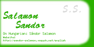 salamon sandor business card