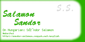 salamon sandor business card